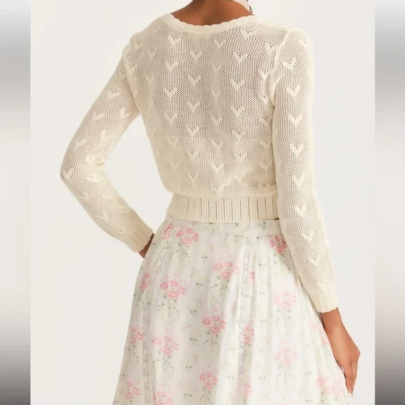 LoveShackFancy ♡ Heart Crop Cardigan - Picture 11 of 12